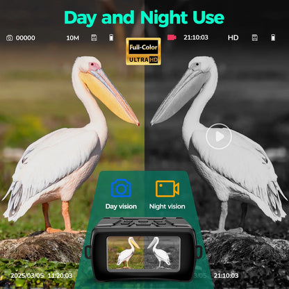 Night Vision Goggles, 7 Level Infrared Digital Night Vision Binoculars 32GB HD Photo and Video Capture, Type-C Rechargeable