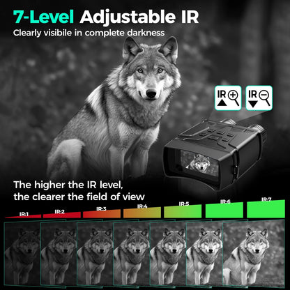 Night Vision Goggles, 7 Level Infrared Digital Night Vision Binoculars 32GB HD Photo and Video Capture, Type-C Rechargeable